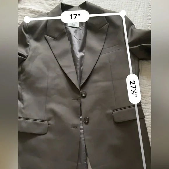 The Frankie Shop oversized wool blazer brown mushroom taupe - Picture 7 of 12